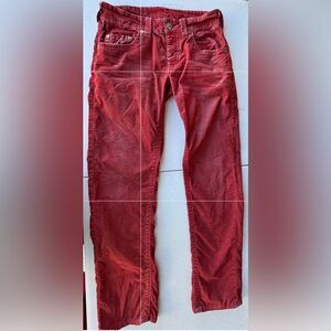 True religion red Brianna corduroy button fly five pocket classic